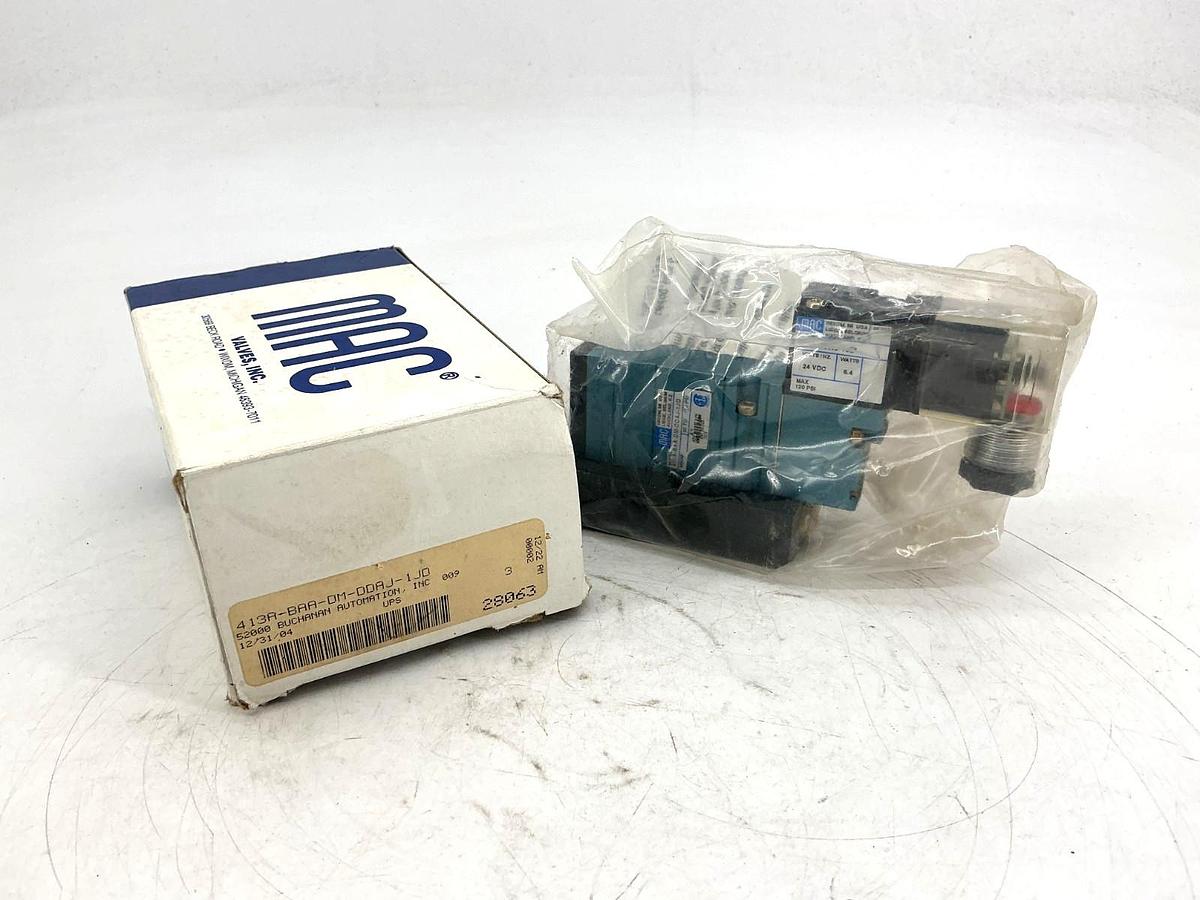 New MAC Valves 413A-BAA-DM-DDAJ-1JD Solenoid Valve 5.4Watts 120PSI 24VDC