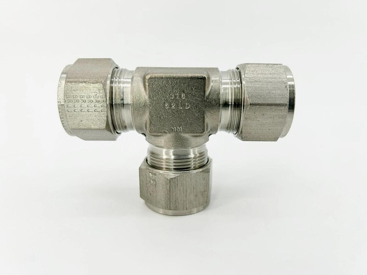 New Gyrolok 18TTT316MM Union Tee, 18mm, Stainless Steel