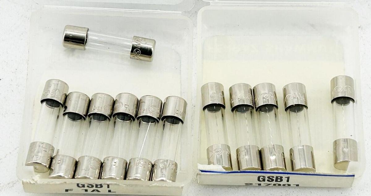 New Lot of 12 Ferraz Shawmut GSB1 Fast Acting Glass Fuse 1A 250V