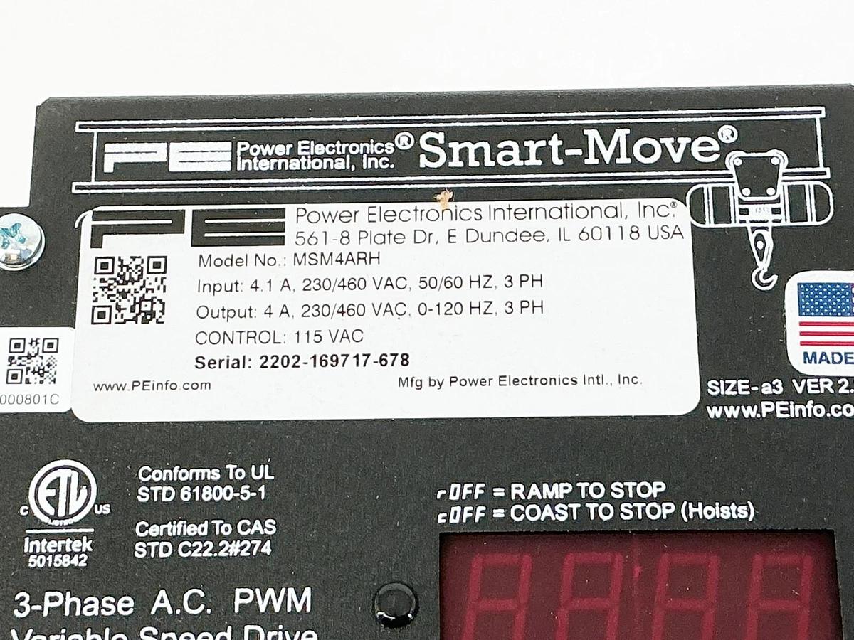 New PE MSM4ARH Micro Speed Smart Move Drive 2HP 4FLA 480V