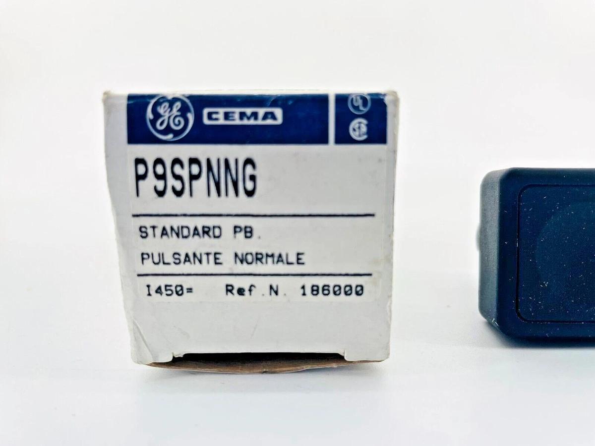 New GE P9SPNNG Pushbutton Square Black 22.5mm