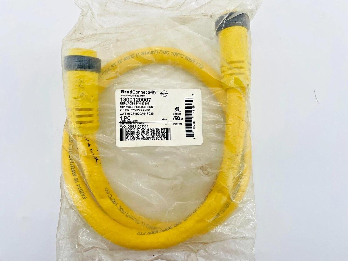 New Brad Connectivity 1300120007 Cable Male Female 10P 3ft 331020A01F030 47253