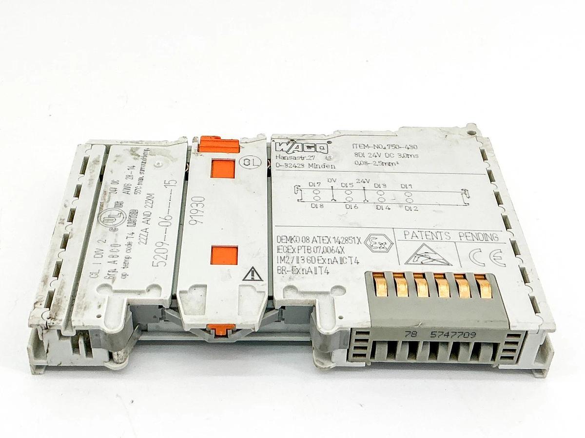 New Wago 750-430 8 Channel Input Module 24VDC - No Box