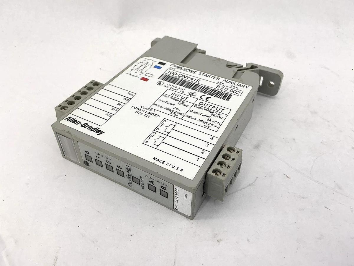 Used Allen Bradley 100-DNY41R Ser B Starter Auxiliary IN-120V OUT-240V