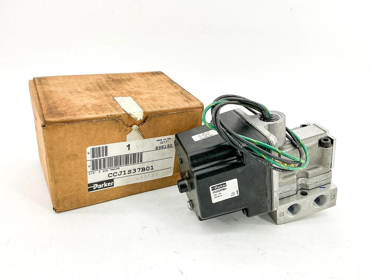 New Parker CCJ1S37B01 3/8" Solenoid Valve 120VAC