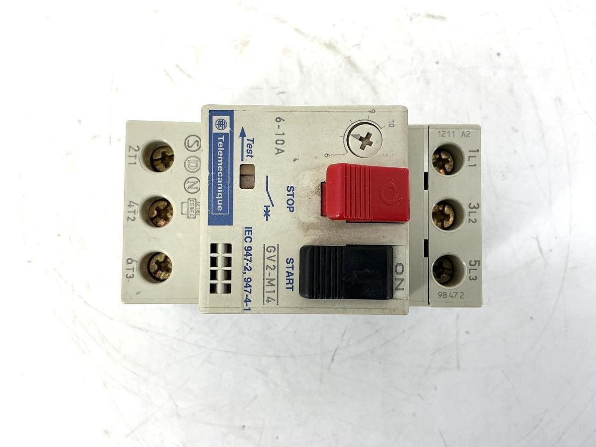 Used Lot of 2 Telemechanique GV2-M14 Manual Motor Starter 6-10A 690V 50/60HZ