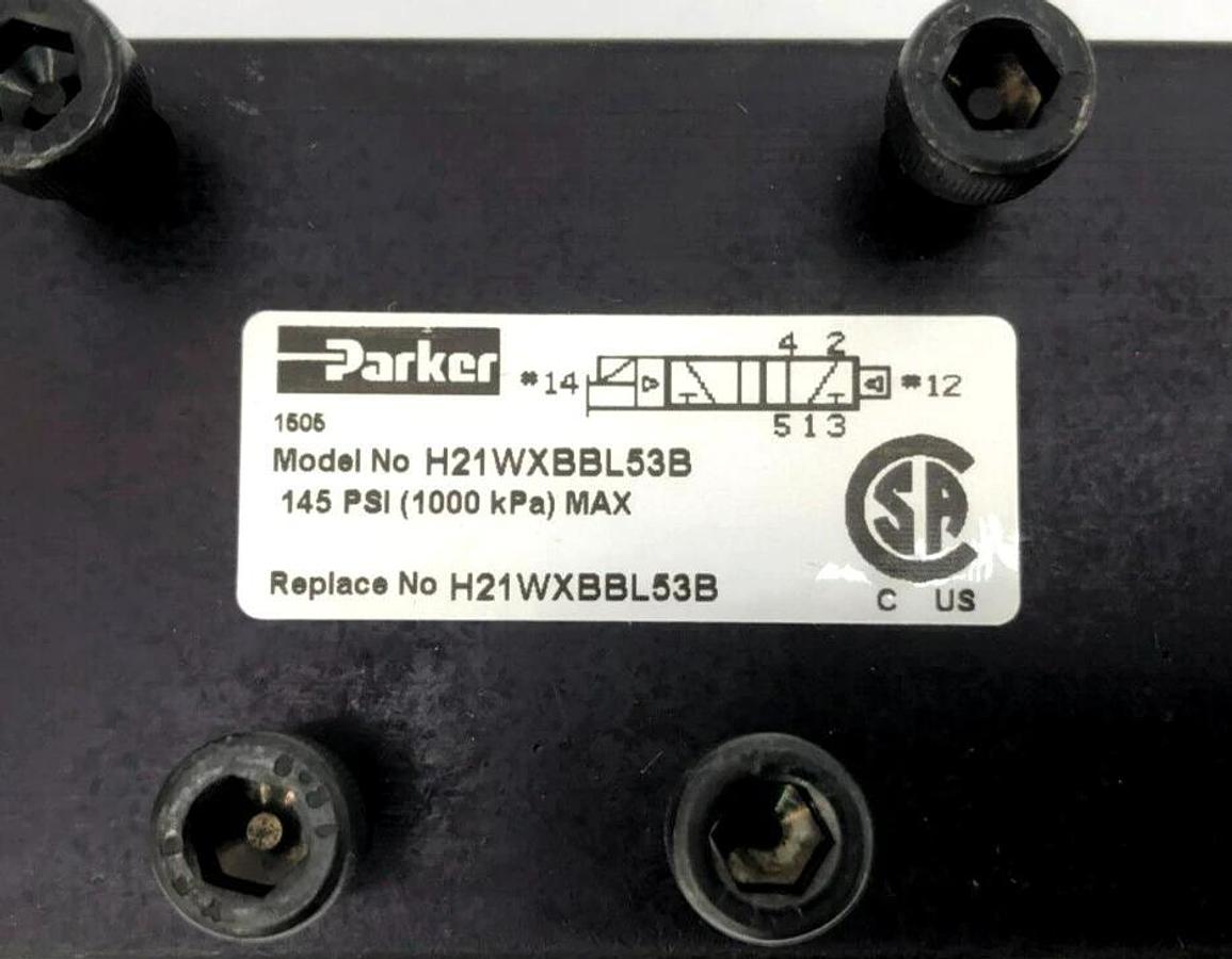 New Parker H21WXBBL53B Pneumatic Valve Assembly