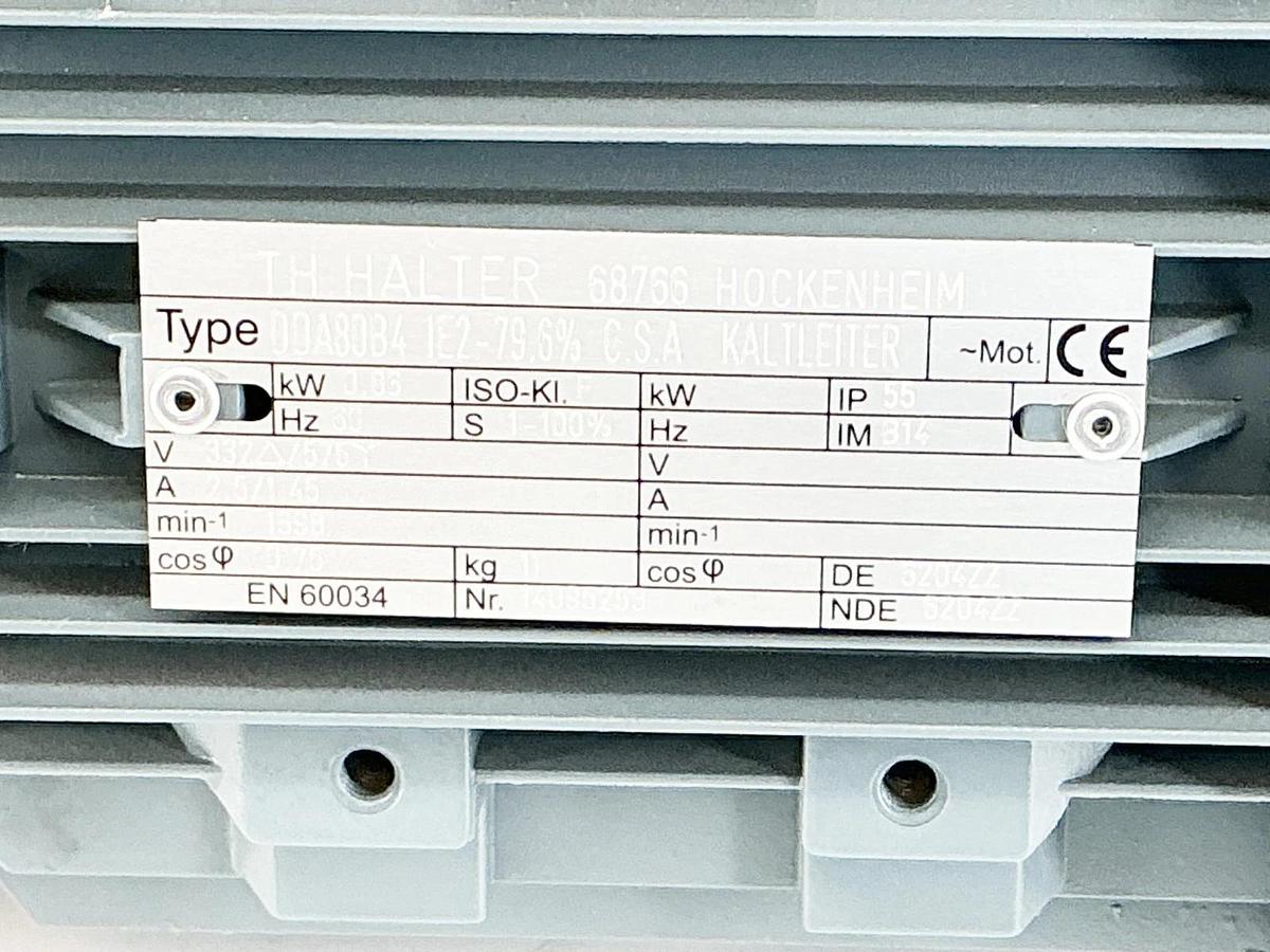 DDA80B4 IE2-79.6% C.S.A TH Halter Electric Motor 68766 0.86kW - No Box