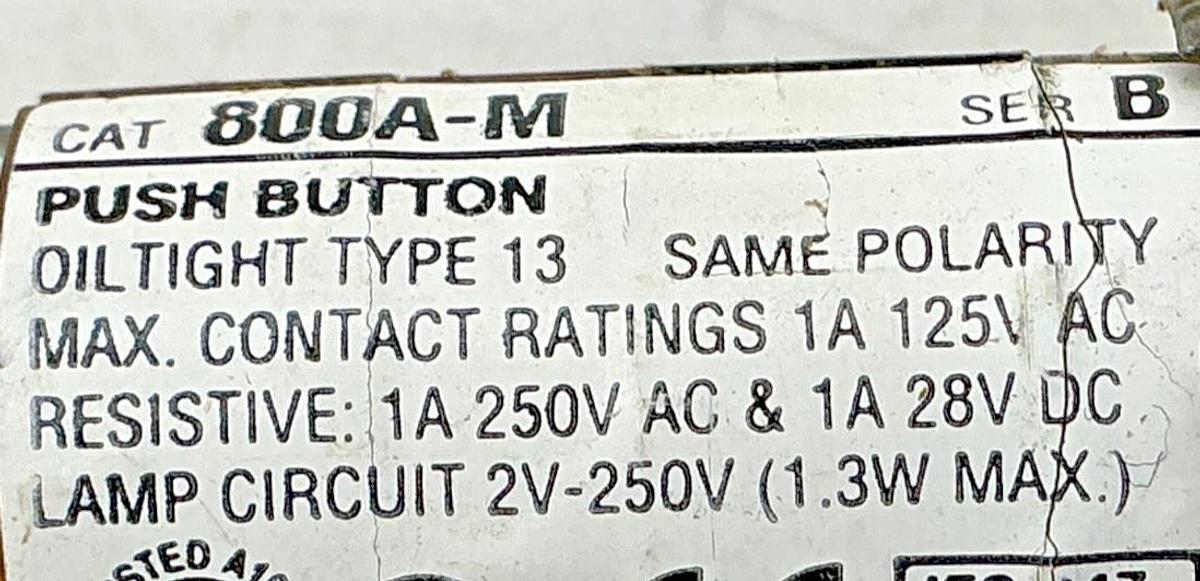Lot of 3 New Allen Bradley 800A-M2AR24 Ser B Momentary Pushbutton Red 6-Pin