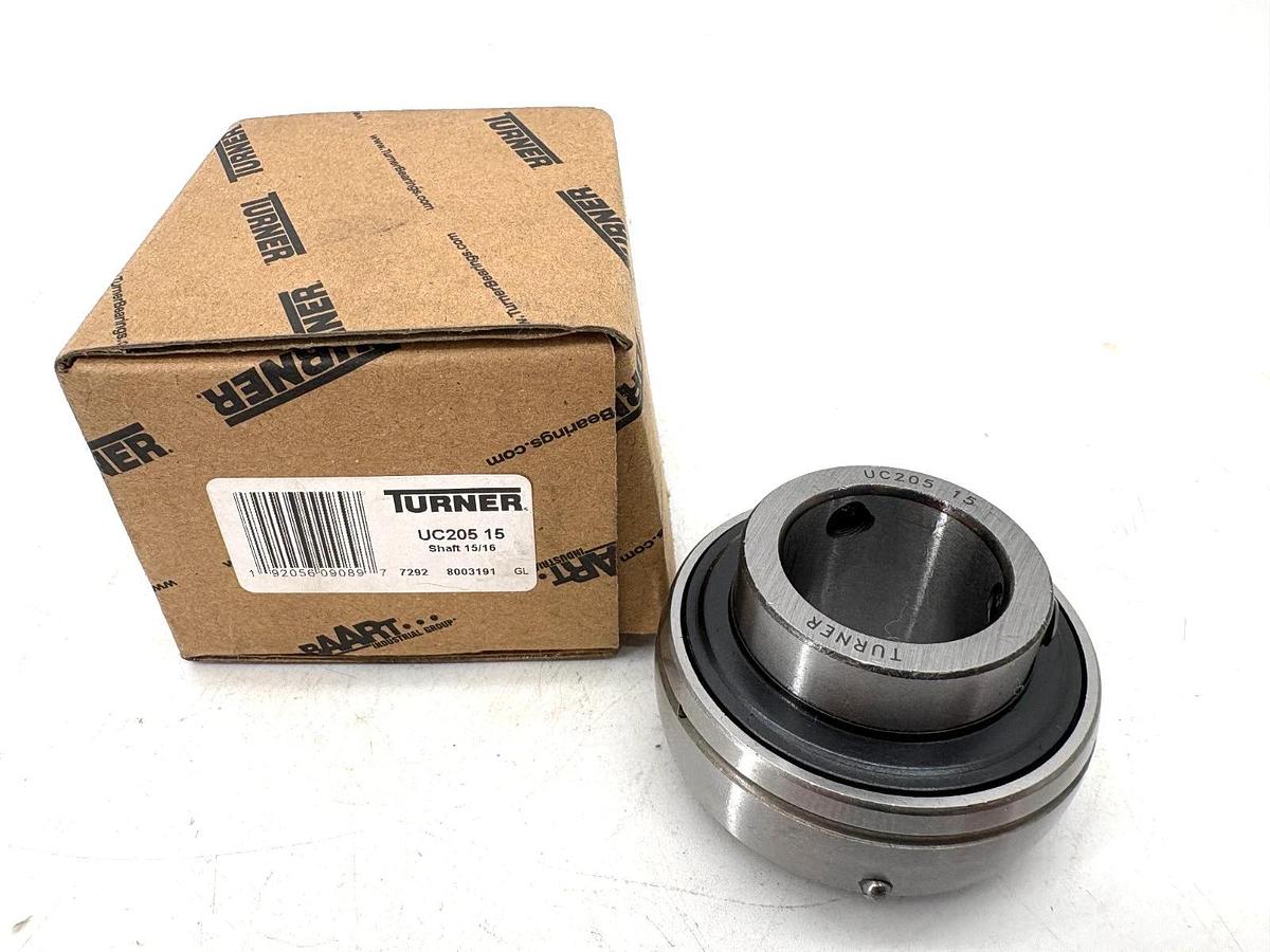 New Turner UC205-15 Ball Bearing Insert 15/16" Bore Set Screw Locking
