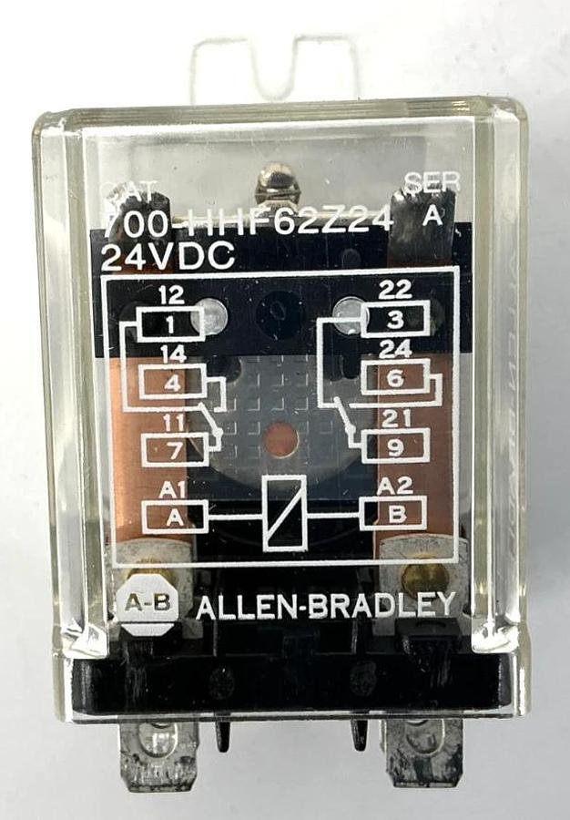 Used Lot of 2 Allen Bradley 700-HHF62Z24 Ser A Control Relay Type H 8-Pin 25A 24VDC