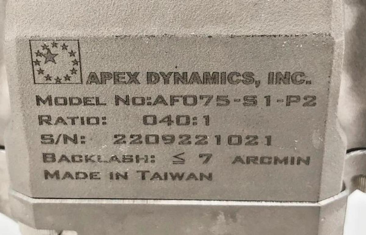 New Apex Dynamics AF075-S1-P2 Planetary Gearbox Ratio: 040:1 - No Box