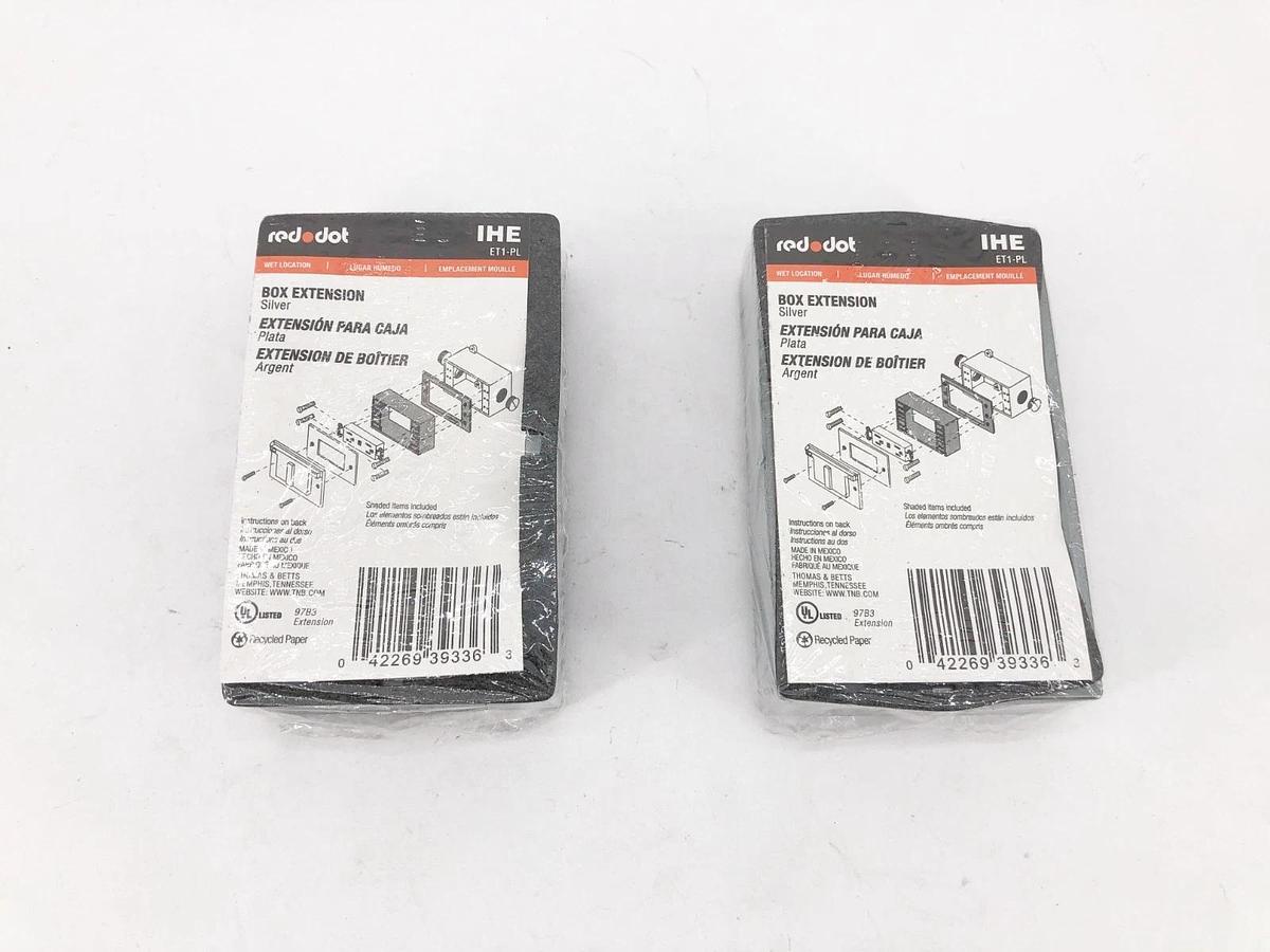 Lot of 2 New Red Dot IHE Box Extensions ET1-PL