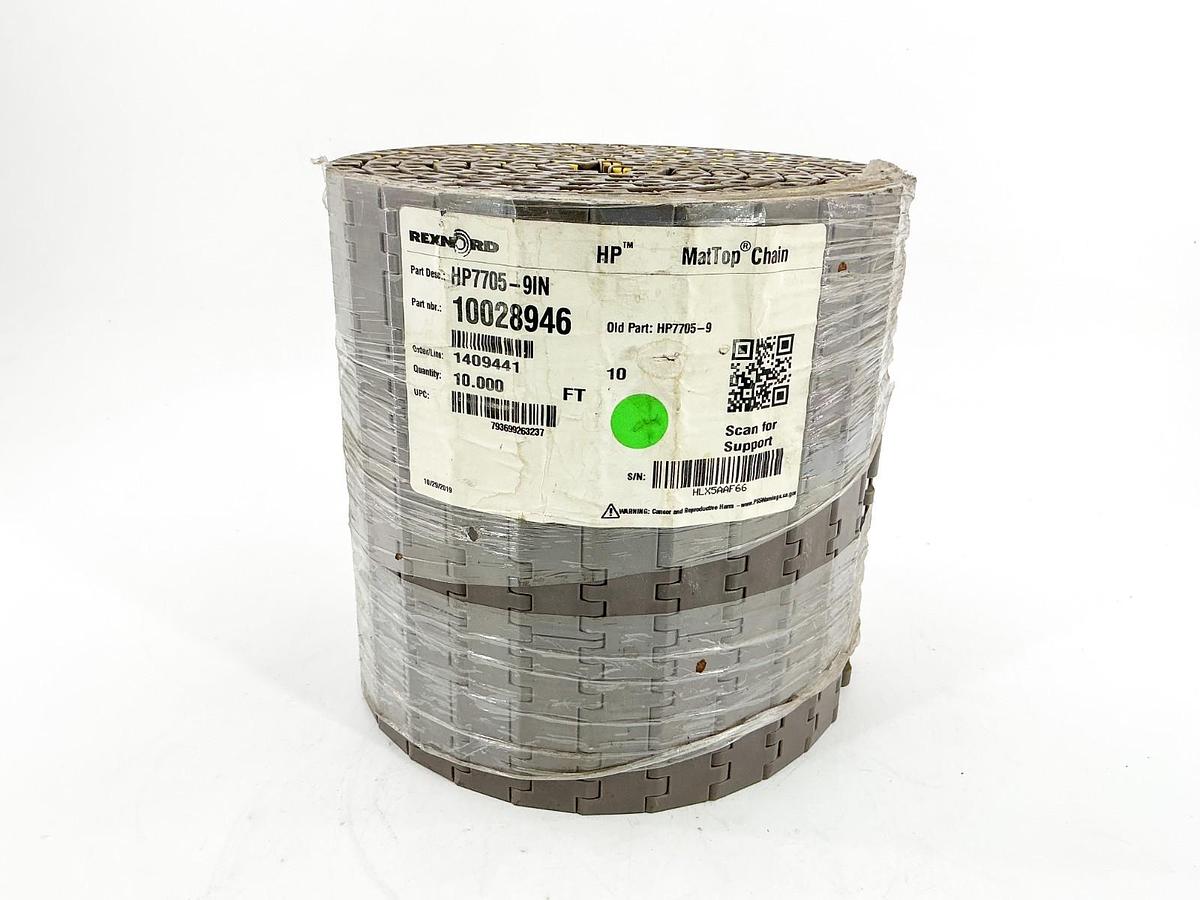 New Rexnord HP7705-9IN MatTop Chain 10FT 10028946 HP7705-9 - No Box