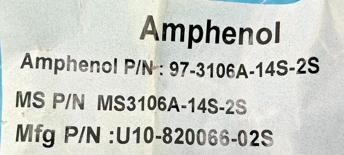 New Amphenol 97-3106A-14S-2S Circular Connector Plug 4-Pin U10-820066-02S