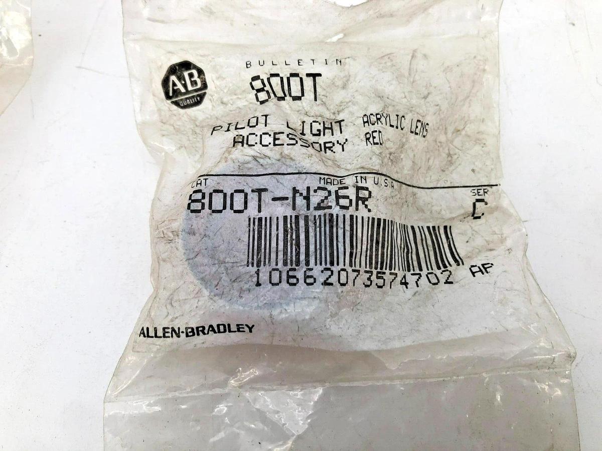 Lot of 5 New Allen Bradley 800T-N26R Pilot Light Lenses Red