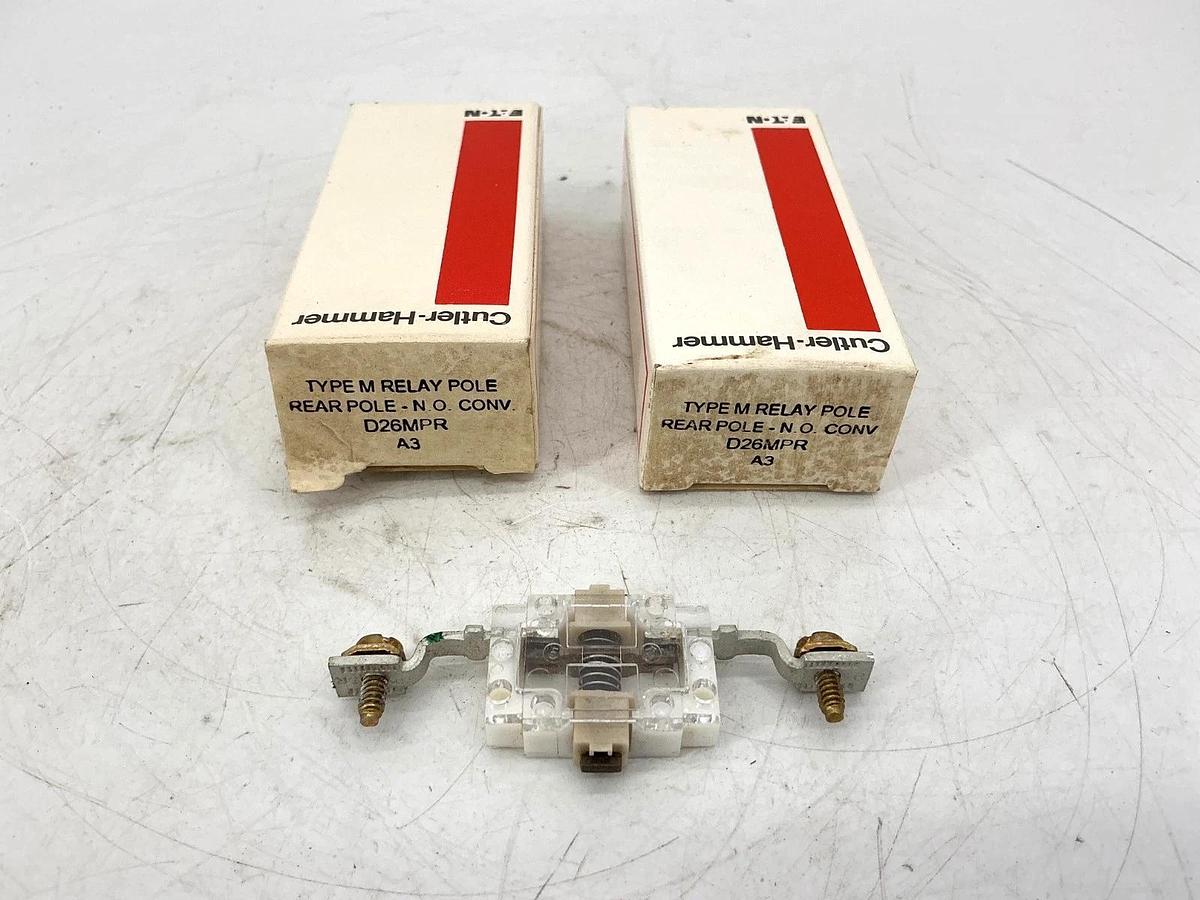 Lot of 2 New Eaton Cutler-Hammer Type M Relay Pole Rear Pole - N.O. Conv