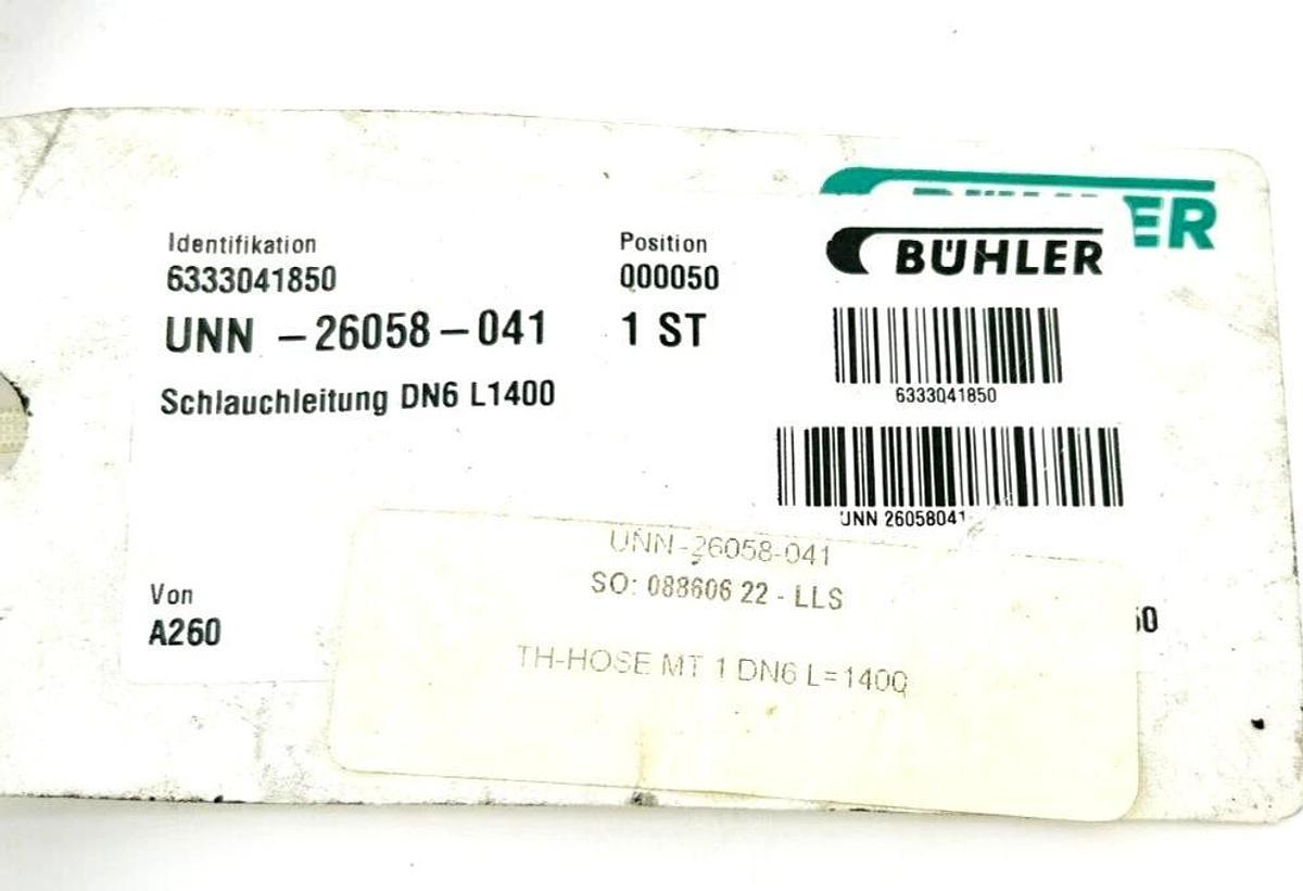 New Buhler UNN-26058-041 Hydraulic Hose, MT 1 DN 6 x 1400