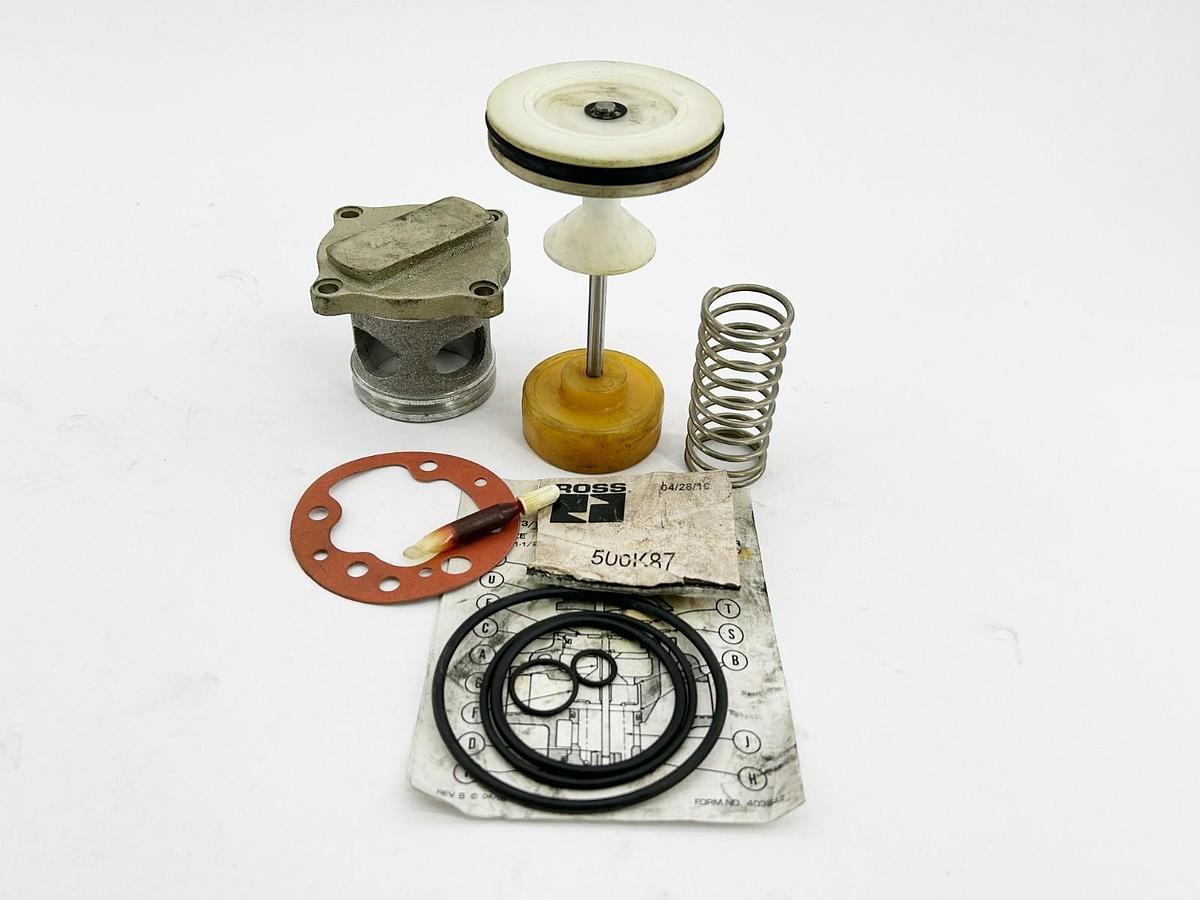 Used Ross Controls 500K87 Valve Rebuild Kit 1-1/4' BAS 3/2NO Kit 27 - Missing Parts