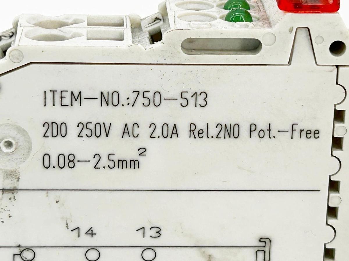 New Wago 750-513 Output Module 2 Channel Relay Output 250V 2A - No Box