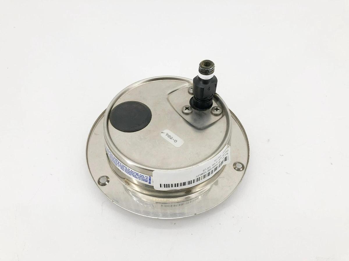 Used Ashcroft 45-1009-A-02B-100# Pressure Gauge 4-1/2" Dia. 0-100psi 1/4" Back