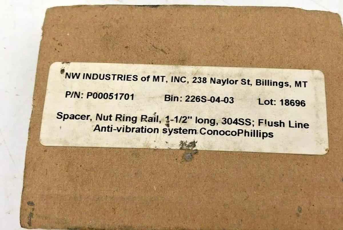 Lot of 9 New NW Industries P00051701 Single Nut Ring Rail Spacers W/ 3/4" Bolts