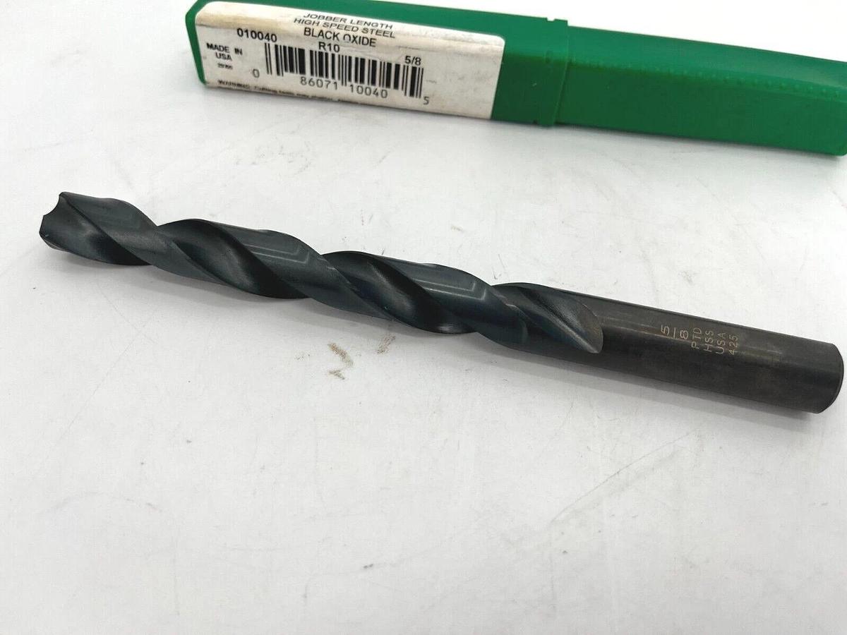Precision Twist 010040 Drill Bit R10 5/8" Jobber Length Black Oxide