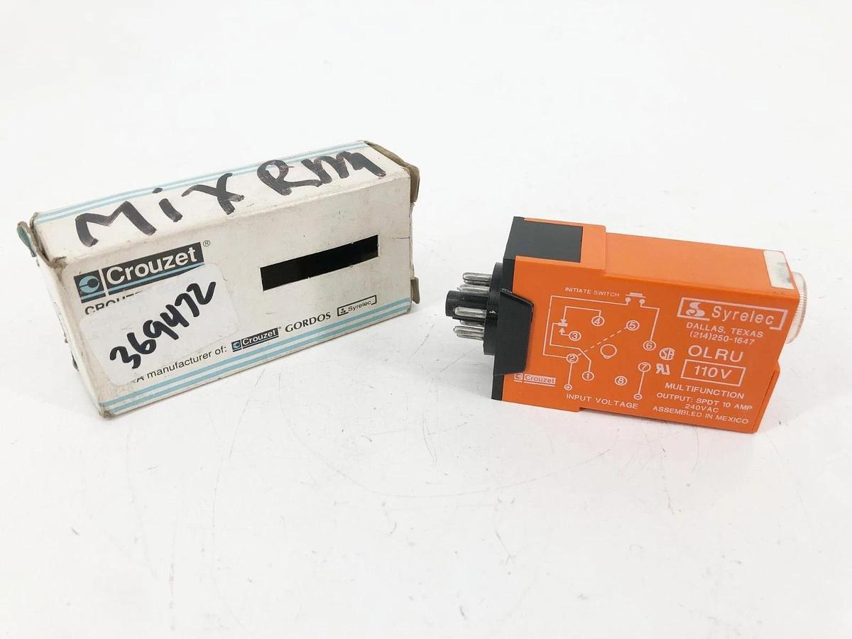 New Crouzet OLRU Multifunction Timer 110VAC Output: SPDT 10A 240VAC