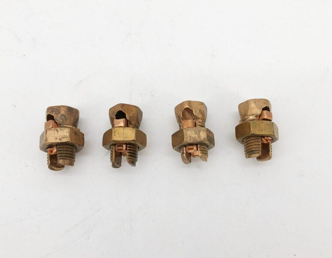 Lot of 4 New Ilsco IK-4 CU Copper Split Bolt Connectors 16-4 SOL