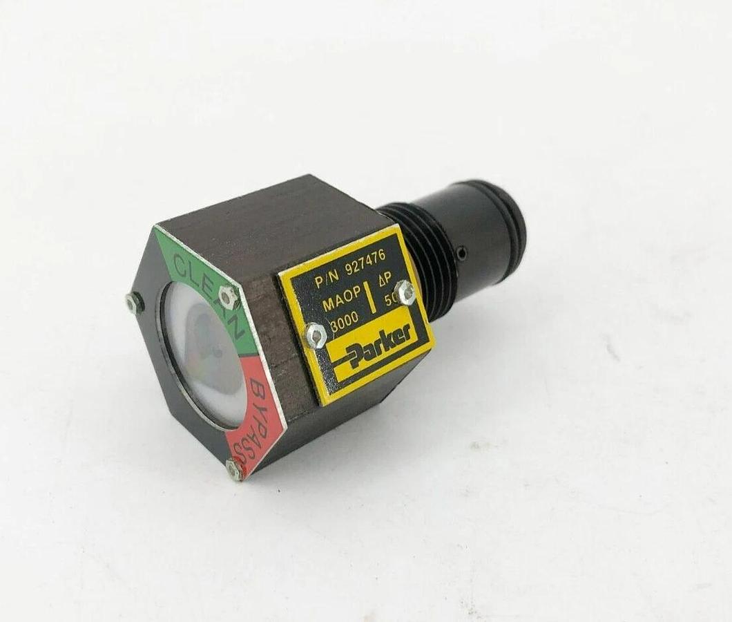 Used Parker 927476 Oil Filter Bypass Indicator Gauge