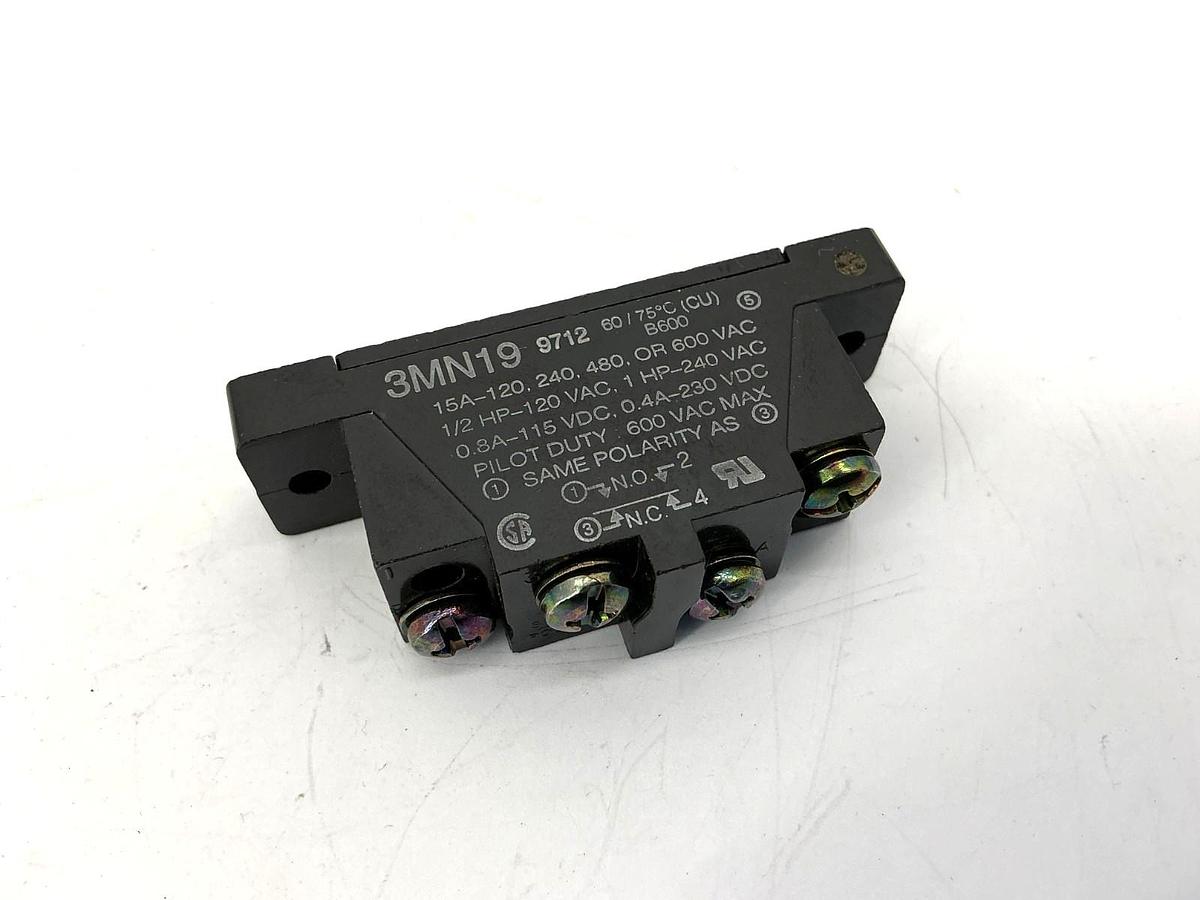 New Micro Switch 3MN19 Limit Switch Snap Action 1NO 1NC 15A 600VAC - No Box