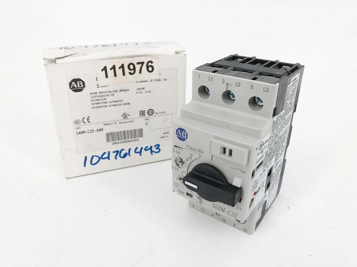 New Allen Bradley 140M-C2E-A40 Ser. C Motor Protector Circuit Breaker 0.25-0.4A