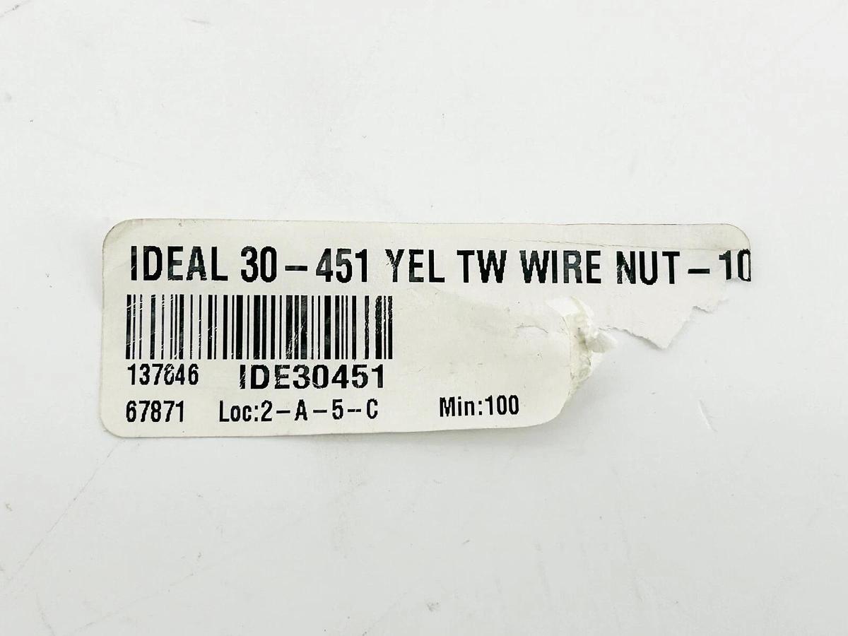 New Lot of 165 Ideal 30-451 Wire Nut Connectors Yellow #18-#3