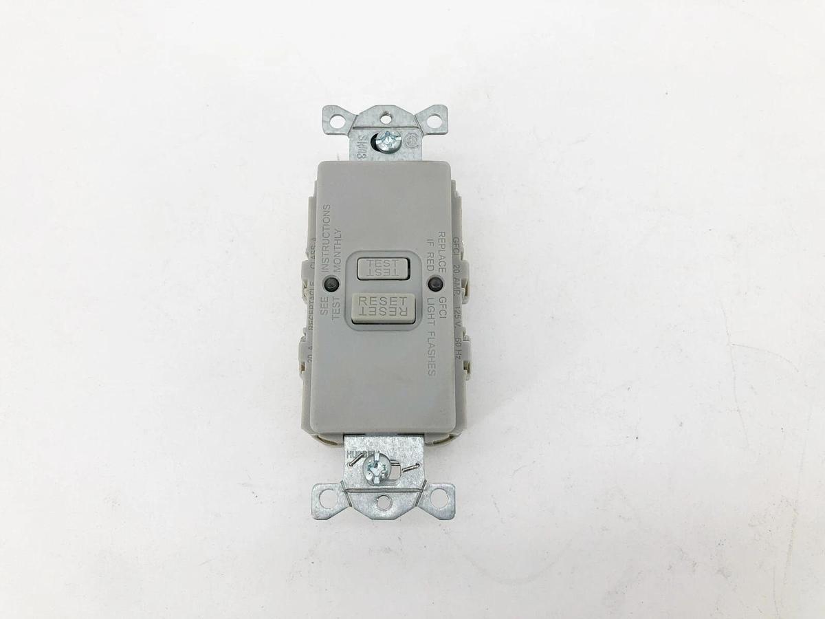 New Hubbell GFBFST20GY GFCI Commercial LED Blank Face 20A 125V Grey
