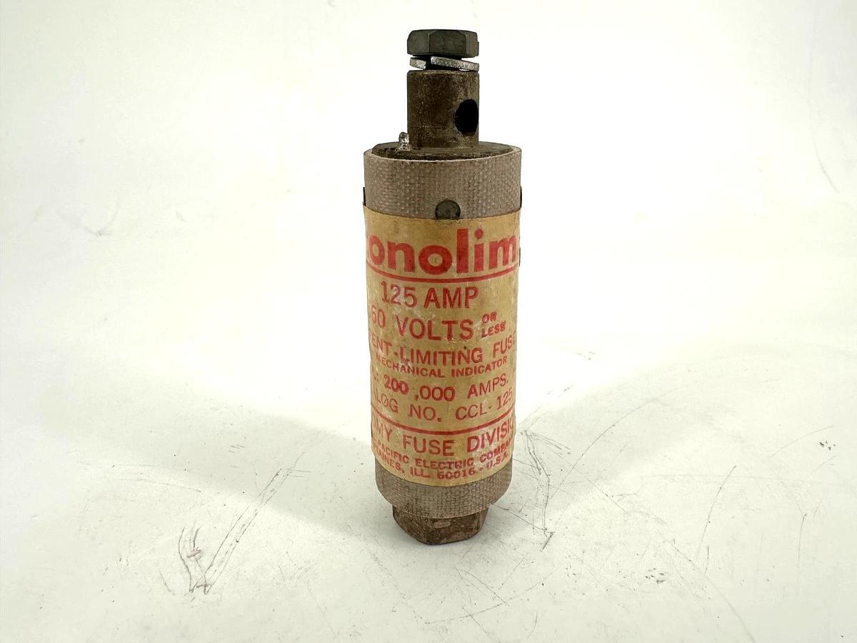 Used Econolim CCL-125 Current-Limit Fuse with Mechanical Indicator 125A 660V