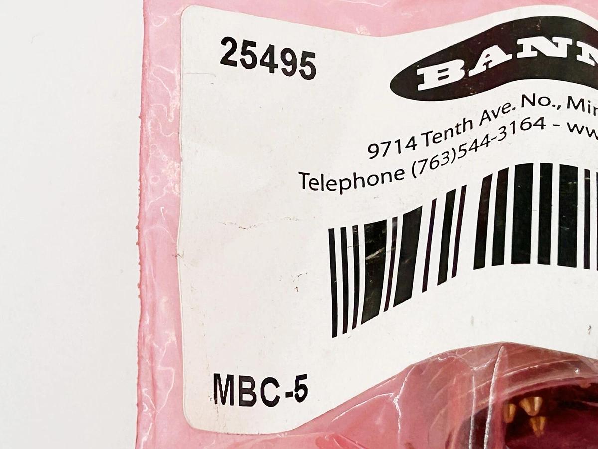 New Banner Engineering MBC-5 Mini-Style Quick Disconnect Receptacle 5 Pin 25495