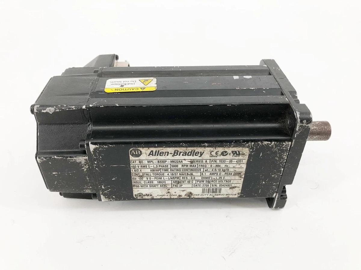 Used Allen Bradley MPL-B330P-MK22AA Ser. A Servo Motor 460V 3PH 5000rpm 7033-05-4201