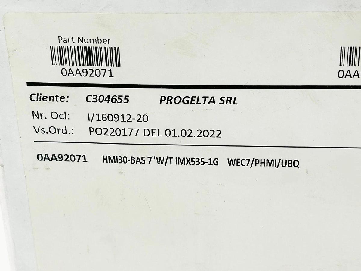 New ASEM Model HMI30-BAS 0AA92071 Operator Interface Display 7" 24V 1A