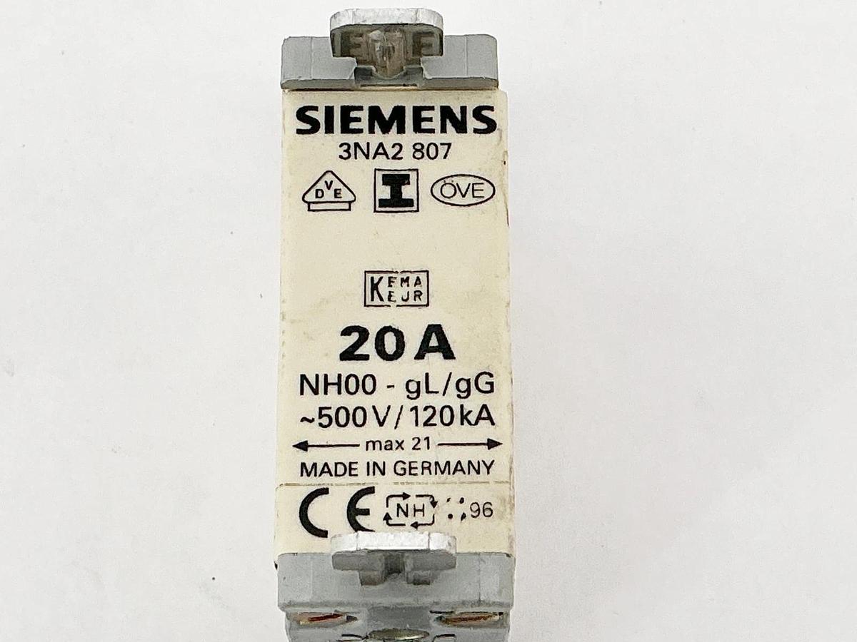 New Siemens 3NA2807 Fuse 20A 500V 120kA - No Box