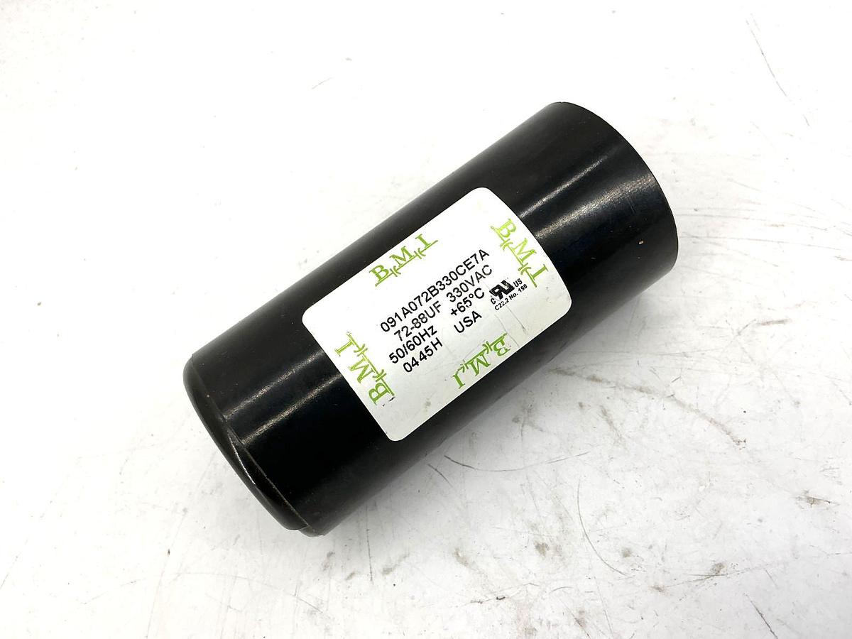 Used BMI 091A072B330CE7A Motor Start Capacitor 72-88UF 330VAC 50/60HZ