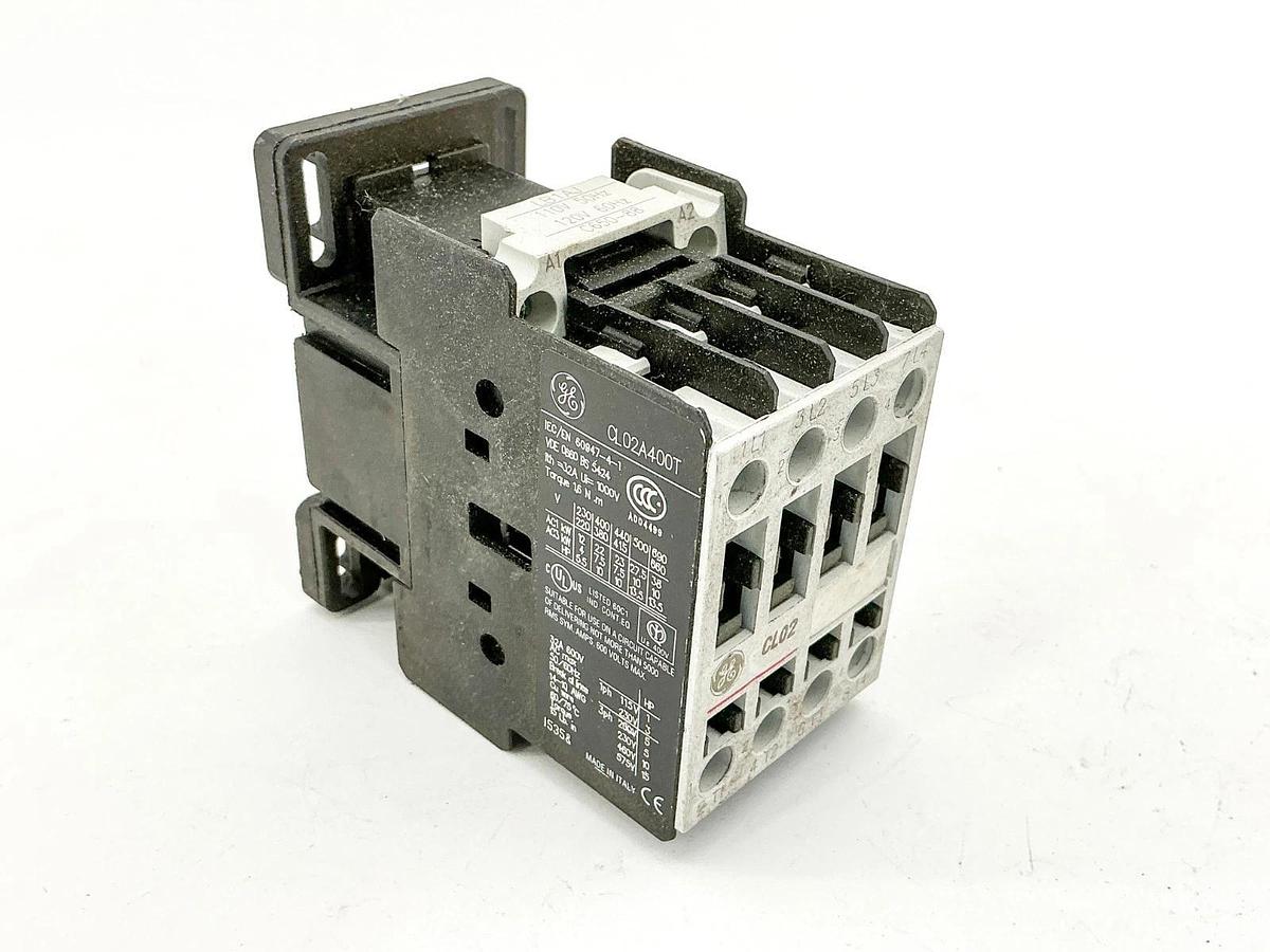 Used General Electric CL02A400T Contactor 110/120V Coil 4P