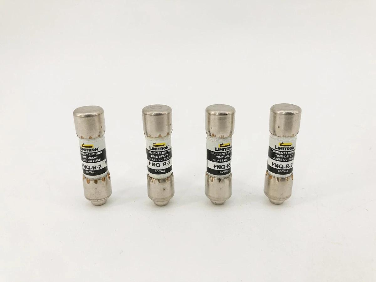 Lot of 4 New Bussmann FNQ-R-2 Time Delay Fuses 2A 600V Class CC - No Box