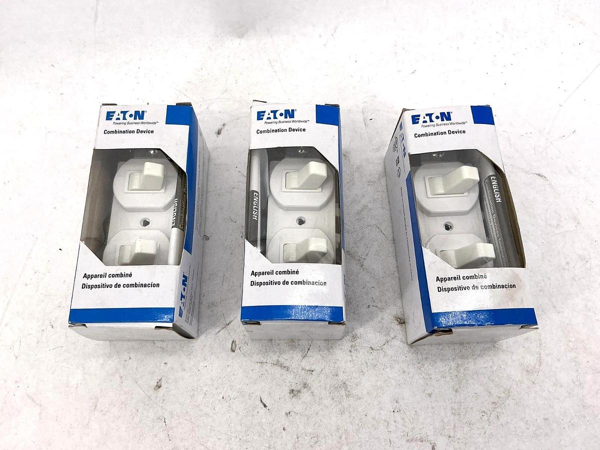 Lot of 3 New Eaton 271W-BOX Combination Device Combination Two 1-Pole Switches