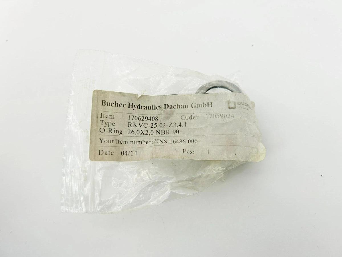 New Buhler RKVC-25-Z3 Check Valve, Bucher RKVC-25-02-Z3.4.1, UNS-16486-006