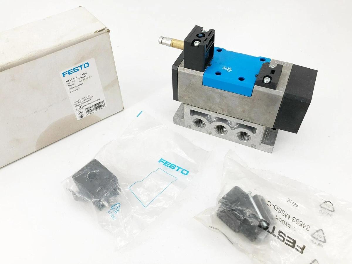 New Festo MN1H-5/2-D-2-FR-C Solenoid Valve 24VDC 2.5W 159699