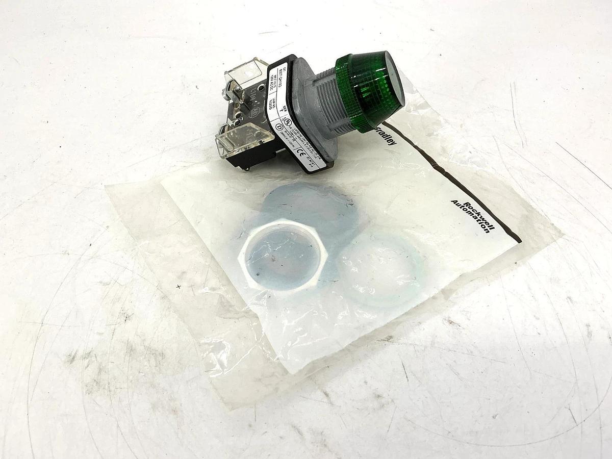 New Allen Bradley 800T-QH10G Ser T Pilot Light LED Green Lens 120V - No Box