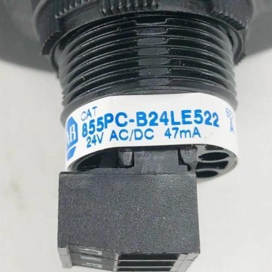 New Allen Bradley 855PC-B24LE522 Panel Mount Sounder w/ Amber LED 24VAC/DC