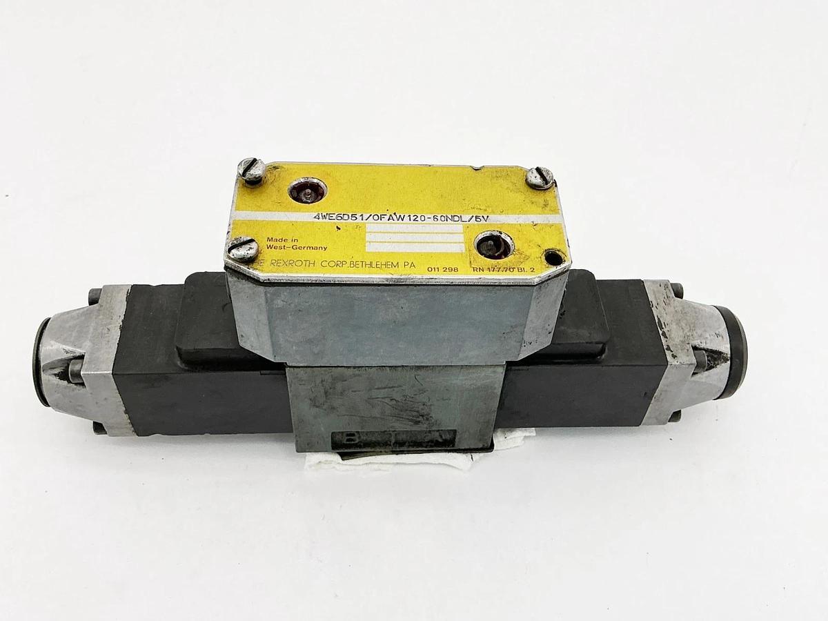 Used Rexroth 4WE6D51/0FAW120-60NDL/5V Solenoid Valve 120V 60Hz 46VA