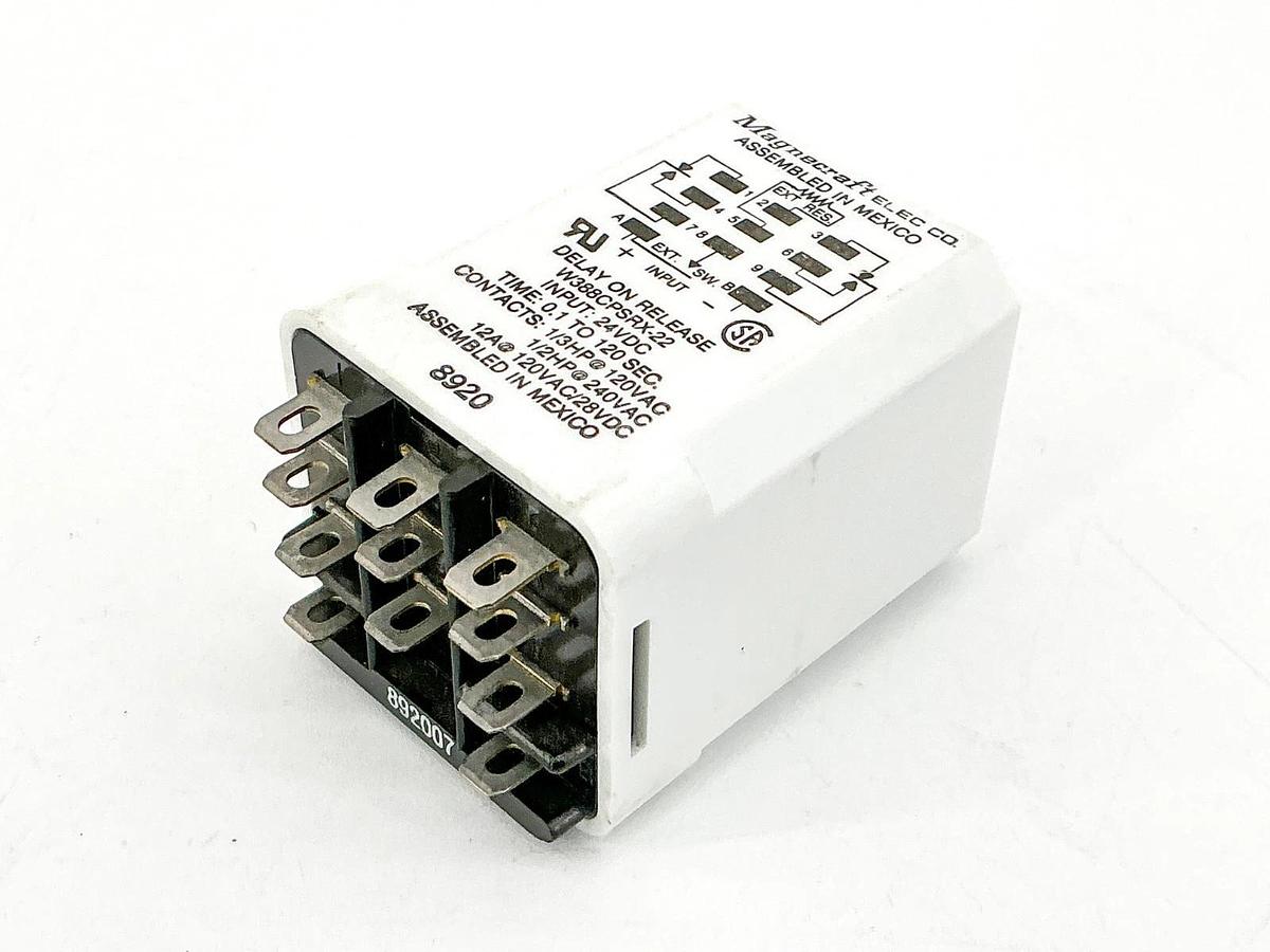 New Magnecraft W388CPSRX-22 Time Delay Relay 24VDC 1/2HP - No Box