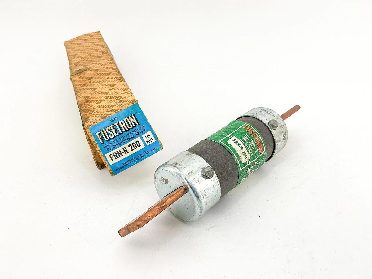 New Bussmann FRN-R-200 Fusetron Dual Element Fuse 200A 250V Class RK5